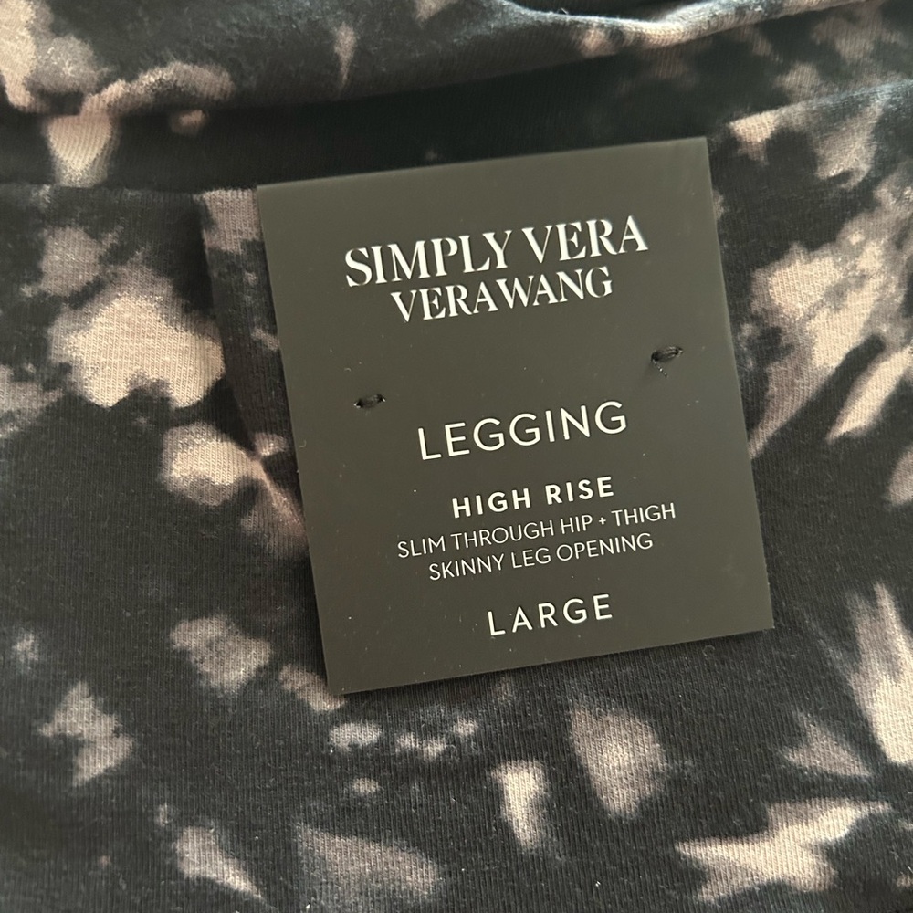 Simply Vera Vera Wang Black Tie-Dye Leggings - Picture 2 of 6